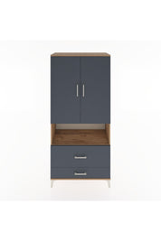 Hyperion Dolap 4 Raflı 2 Çekmeceli 2 Kapaklı 88x44x195 Çam-Antrasit