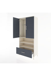 Hyperion Dolap 3 Raflı Tek Çekmeceli Tek Askılı 88x44x195 Aytaşı-Antrasit