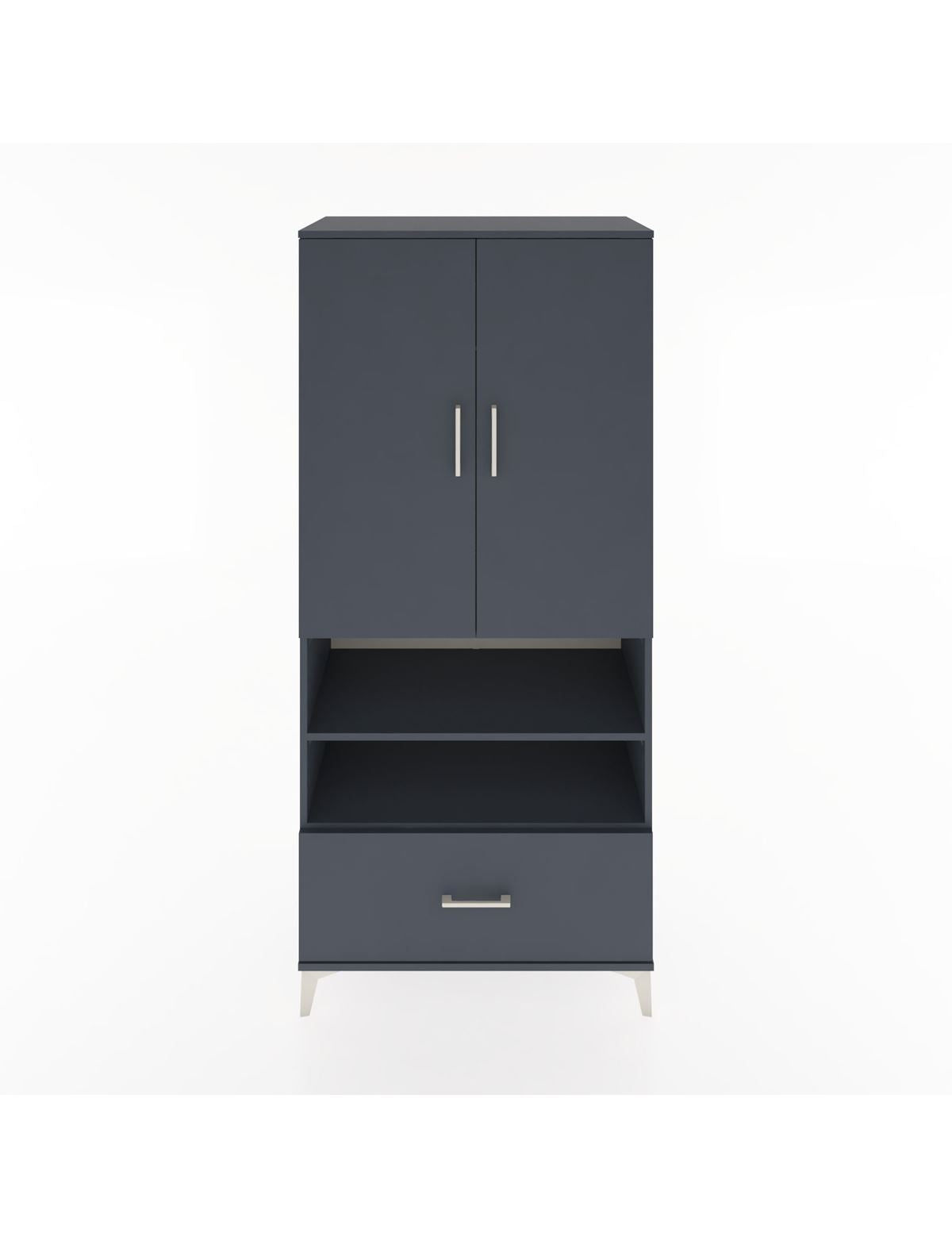 Hyperion Dolap 3 Raflı Tek Çekmeceli Tek Askılı 88x44x195 Antrasit-Antrasit