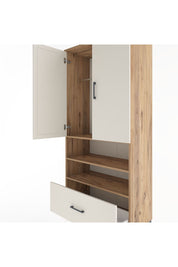Hyperion Dolap 3 Raflı Tek Çekmeceli Tek Askılı 88x44x195 Çam-Aytaşı