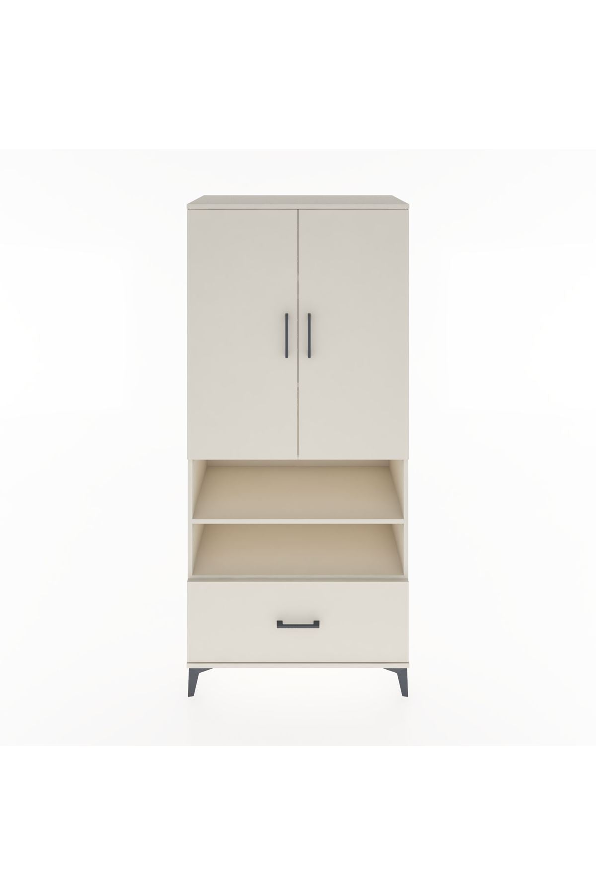 Hyperion Dolap 5 Raflı Tek Çekmeceli 2 Kapaklı 88x44x195 Aytaşı-Aytaşı