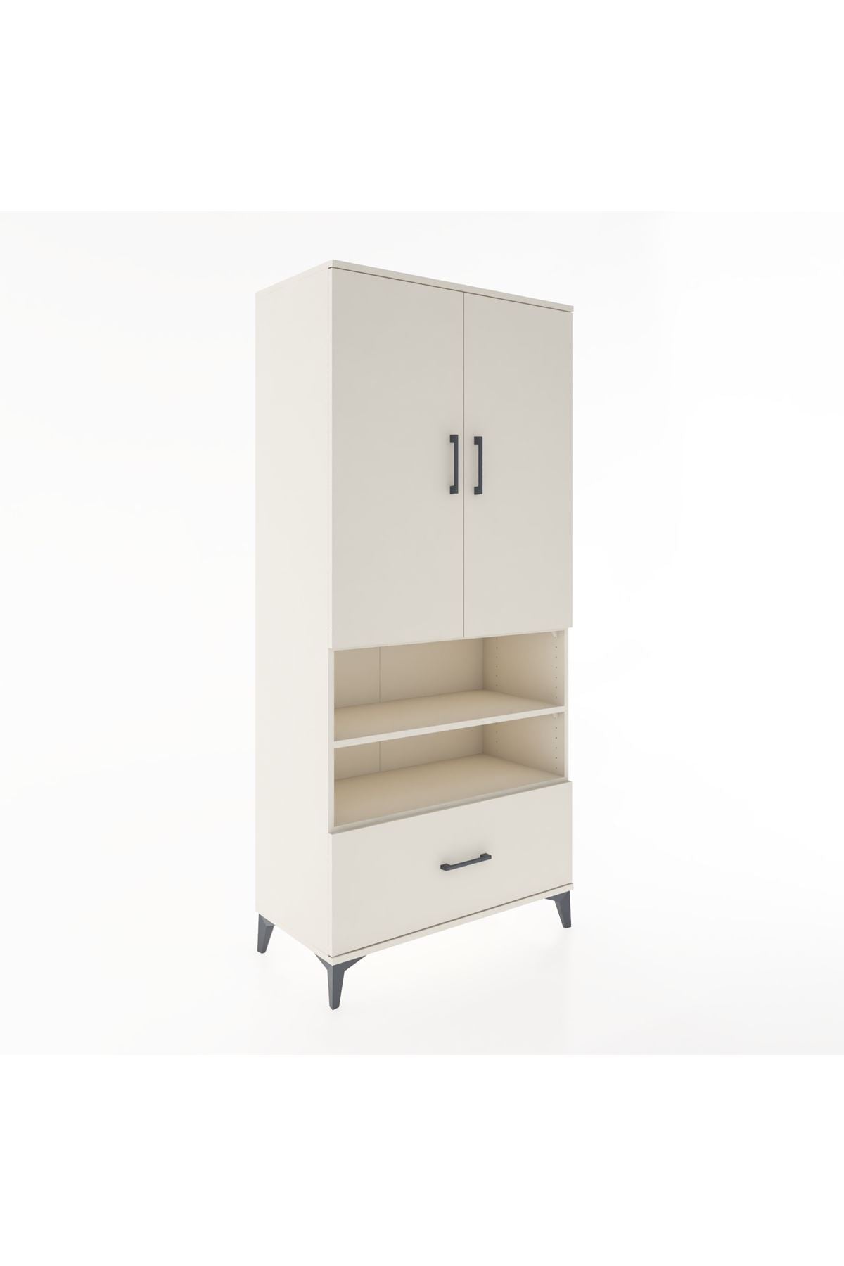 Hyperion Dolap 5 Raflı Tek Çekmeceli 2 Kapaklı 88x44x195 Aytaşı-Aytaşı