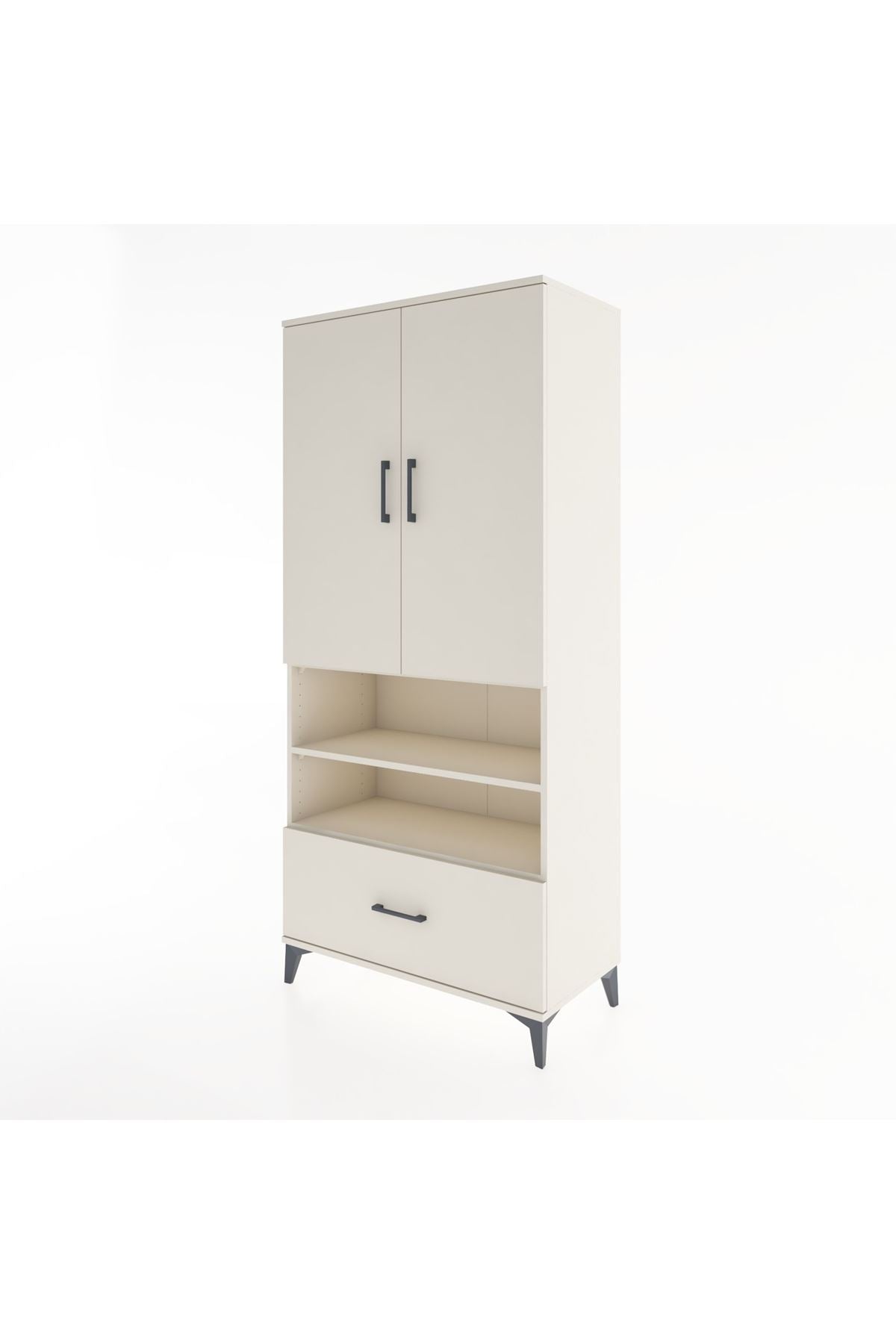 Hyperion Dolap 5 Raflı Tek Çekmeceli 2 Kapaklı 88x44x195 Aytaşı-Aytaşı