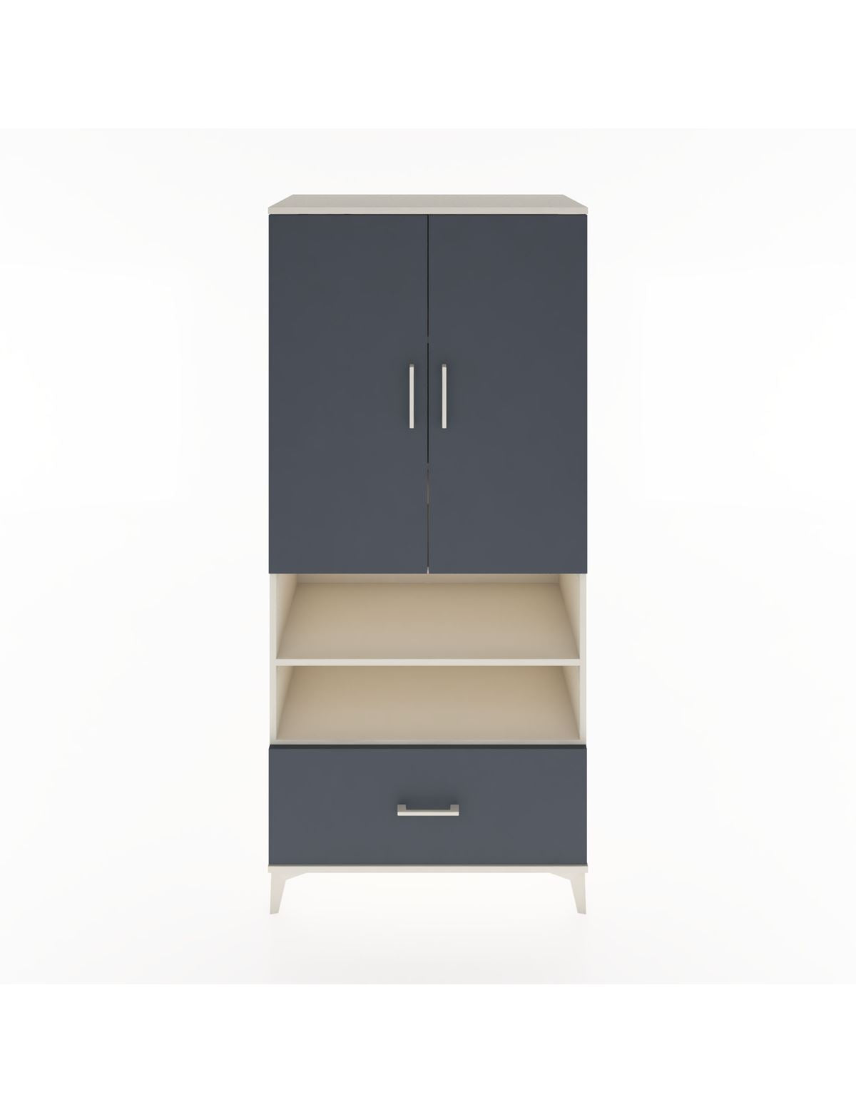 Hyperion Dolap 5 Raflı Tek Çekmeceli 2 Kapaklı 88x44x195 Aytaşı-Antrasit