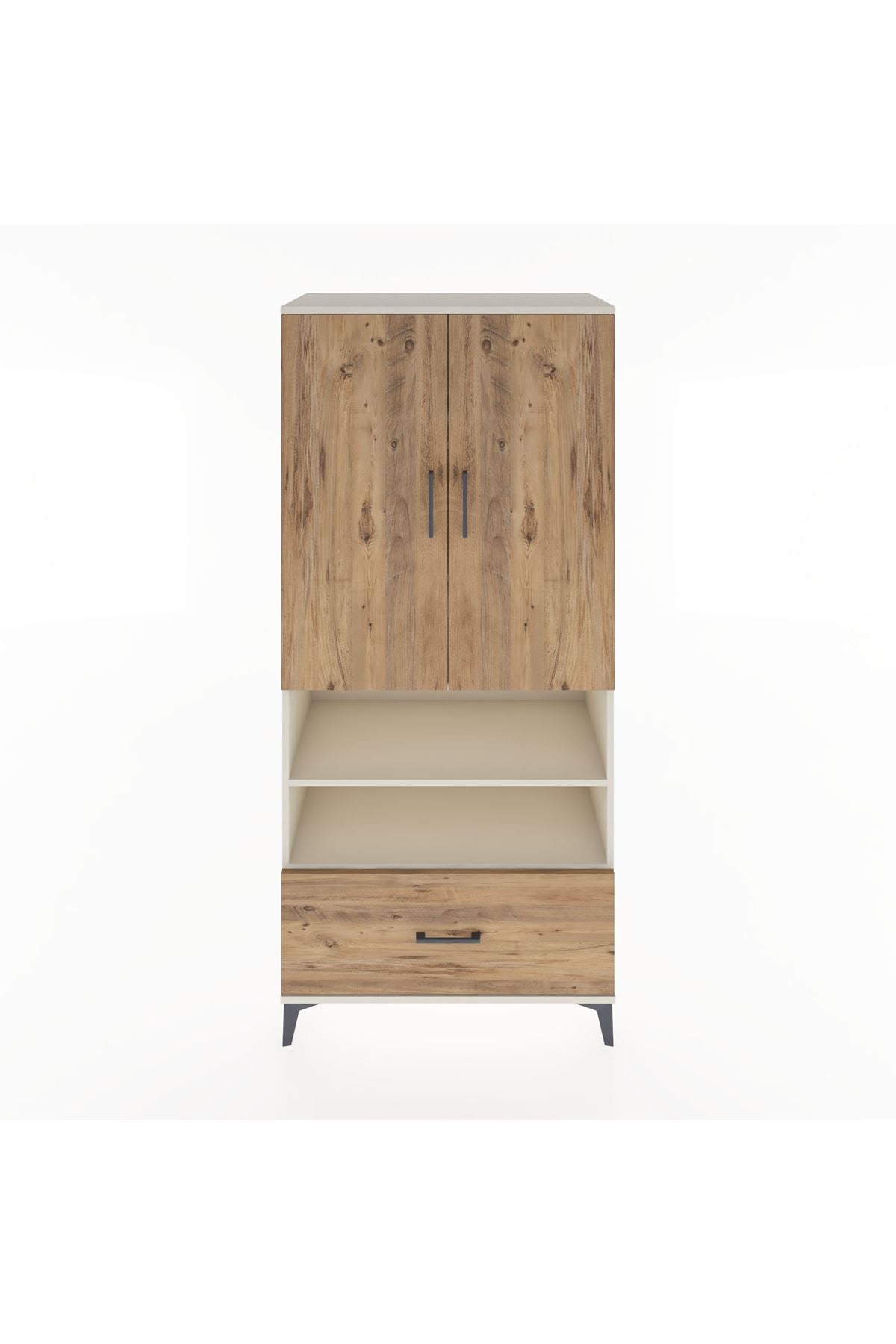 Hyperion Dolap 5 Raflı Tek Çekmeceli 2 Kapaklı 88x44x195 Aytaşı-Çam