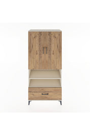 Hyperion Dolap 5 Raflı Tek Çekmeceli 2 Kapaklı 88x44x195 Aytaşı-Çam