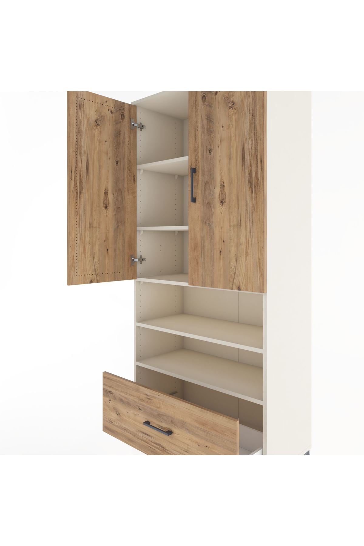 Hyperion Dolap 5 Raflı Tek Çekmeceli 2 Kapaklı 88x44x195 Aytaşı-Çam