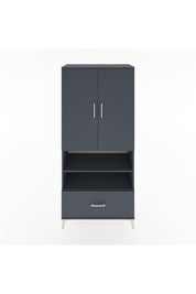 Hyperion Dolap 5 Raflı Tek Çekmeceli 2 Kapaklı 88x44x195 Antrasit-Antrasit