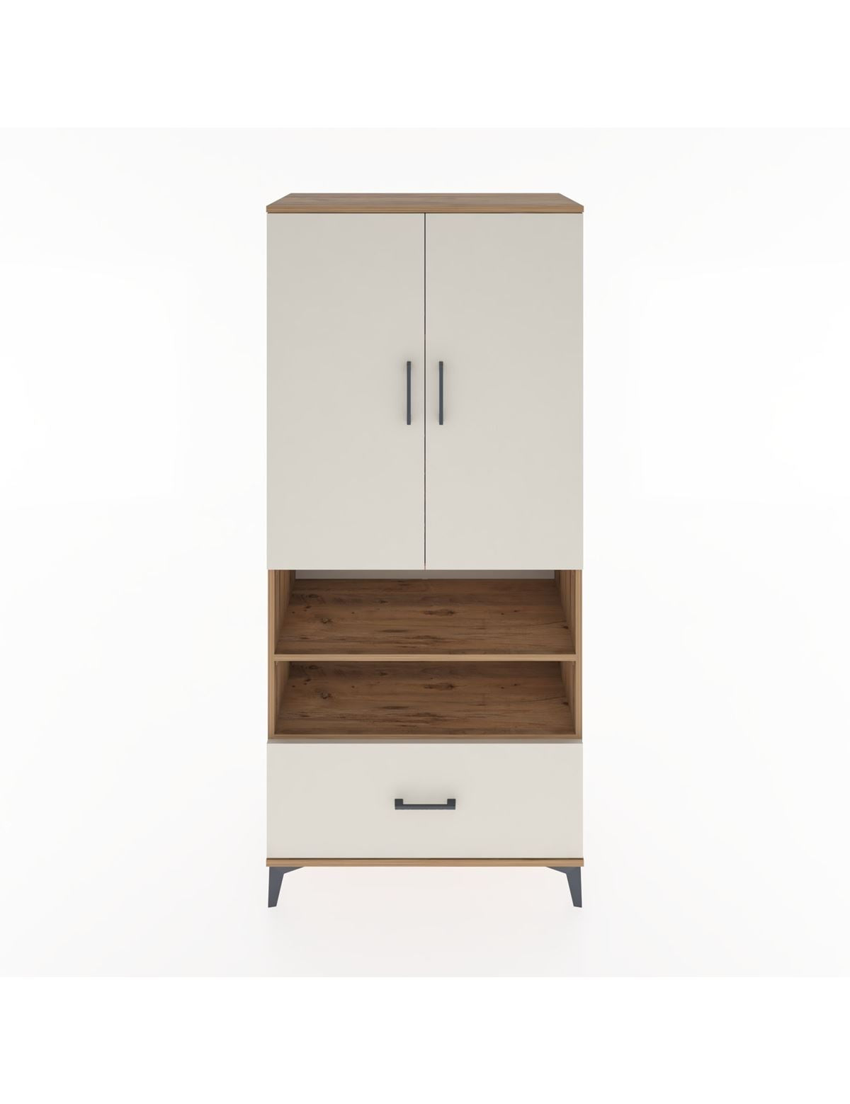 Hyperion Dolap 5 Raflı Tek Çekmeceli 2 Kapaklı 88x44x195 Çam-Aytaşı