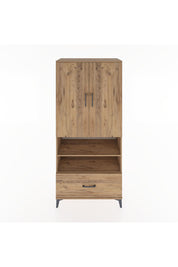 Hyperion Dolap 5 Raflı Tek Çekmeceli 2 Kapaklı 88x44x195 Çam-Çam