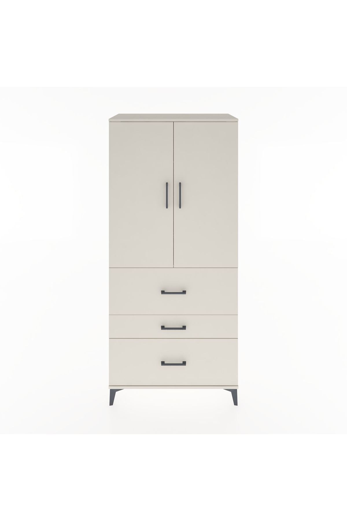 Hyperion Dolap Tek Raflı 3 Çekmeceli Tek Askılı 88x44x195 Aytaşı-Aytaşı