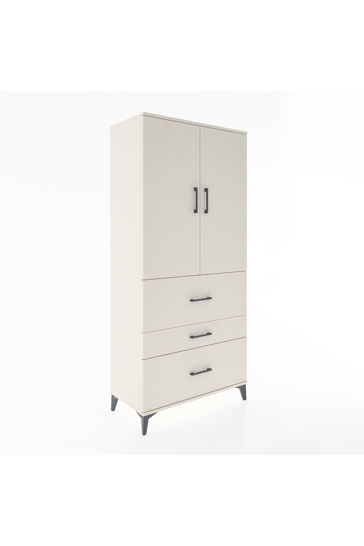 Hyperion Dolap Tek Raflı 3 Çekmeceli Tek Askılı 88x44x195 Aytaşı-Aytaşı