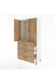 Hyperion Dolap Tek Raflı 3 Çekmeceli Tek Askılı 88x44x195 Aytaşı-Çam