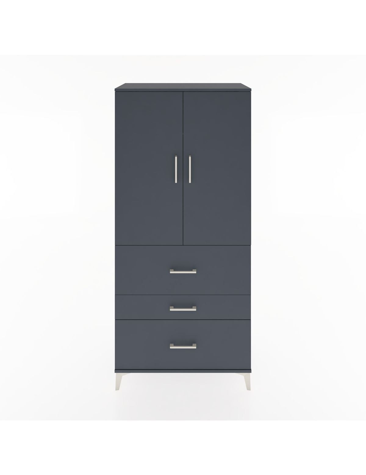 Hyperion Dolap Tek Raflı 3 Çekmeceli Tek Askılı 88x44x195 Antrasit-Antrasit