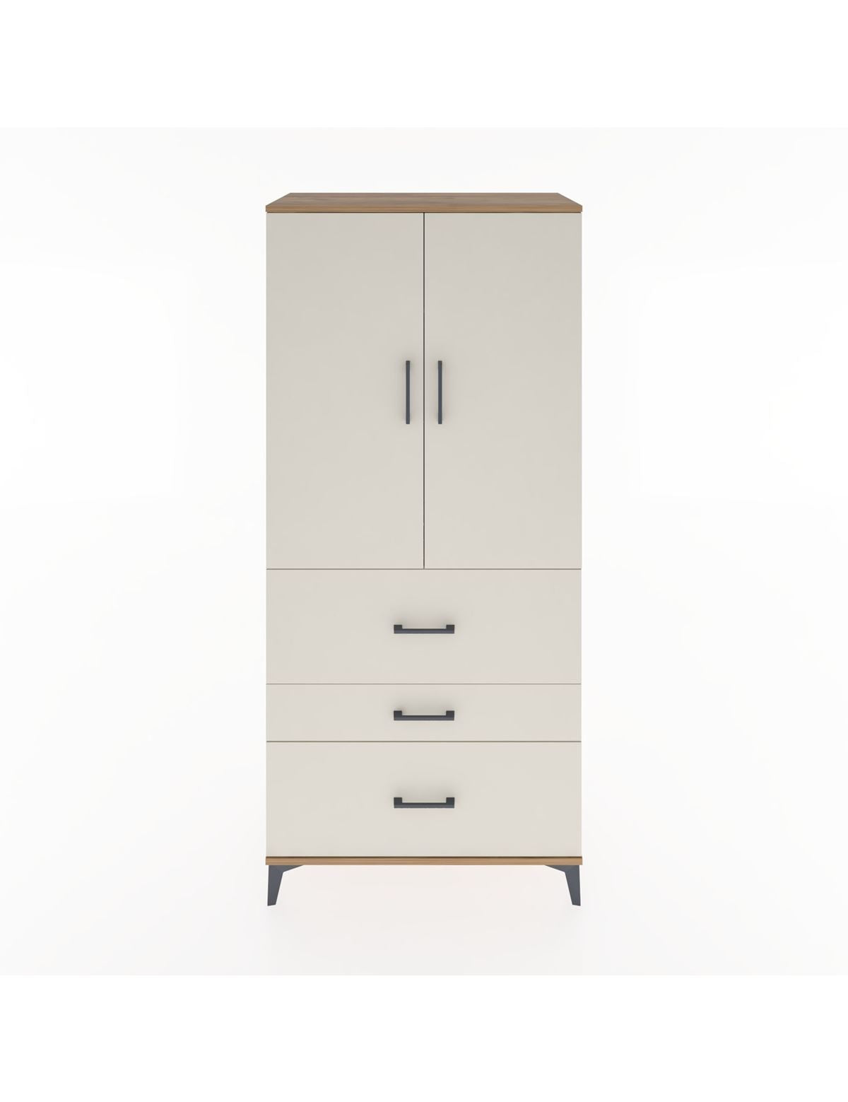 Hyperion Dolap Tek Raflı 3 Çekmeceli Tek Askılı 88x44x195 Çam-Aytaşı