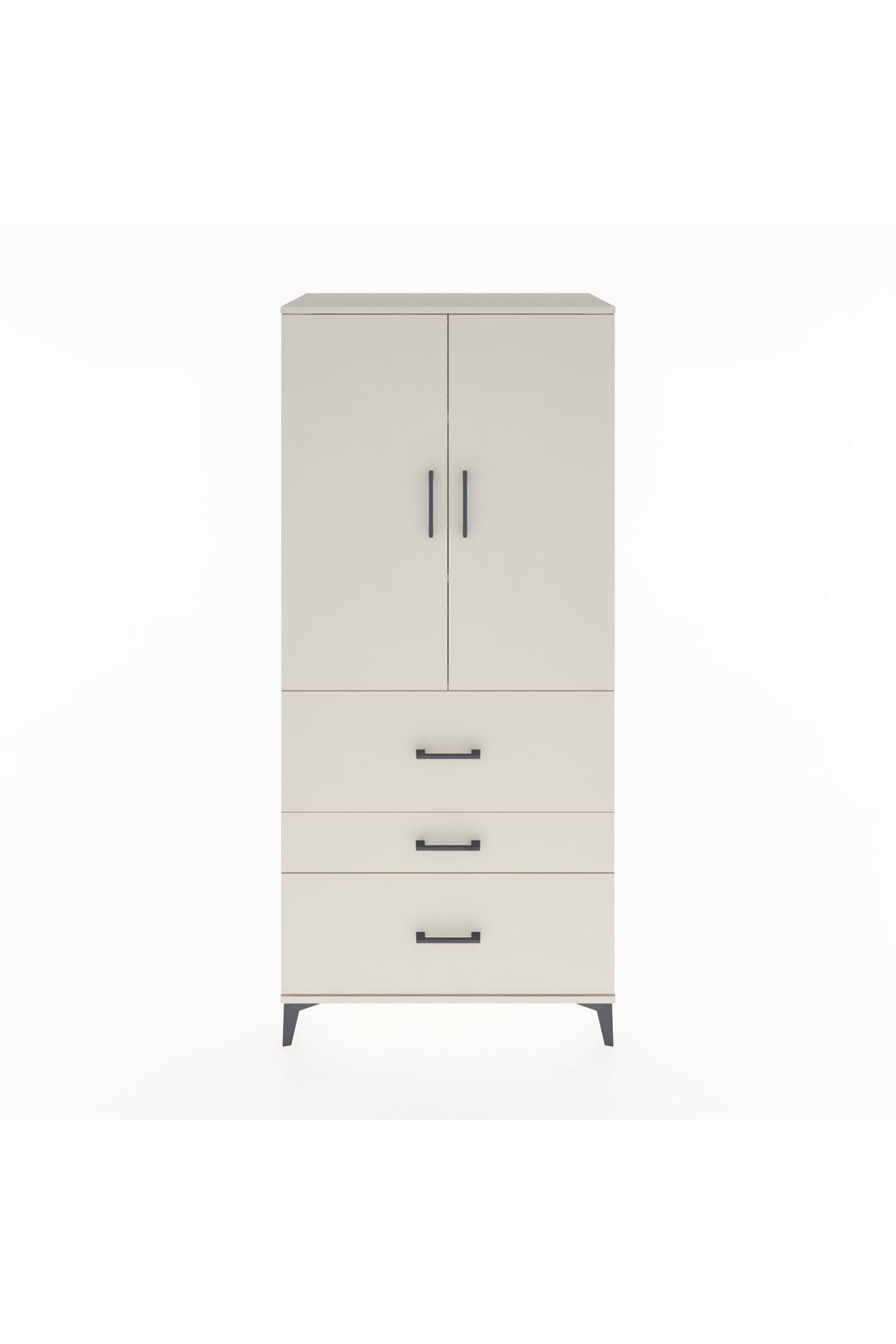 Hyperion Dolap 3 Raflı 3 Çekmeceli 2 Kapaklı 88x44x195 Aytaşı-Aytaşı