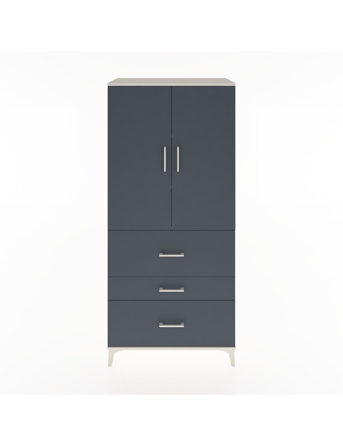 Hyperion Dolap 3 Raflı 3 Çekmeceli 2 Kapaklı 88x44x195 Aytaşı-Antrasit