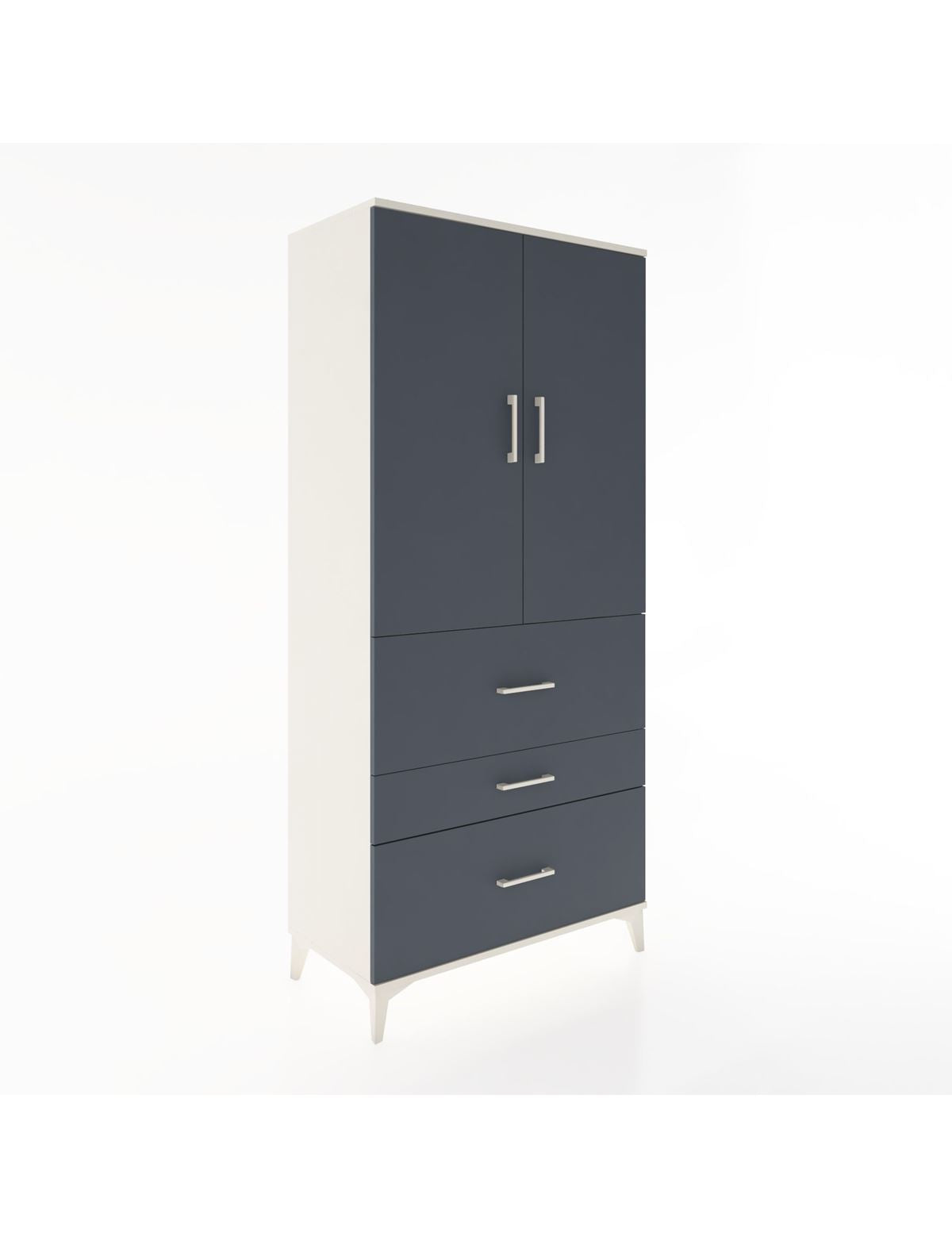 Hyperion Dolap 3 Raflı 3 Çekmeceli 2 Kapaklı 88x44x195 Aytaşı-Antrasit