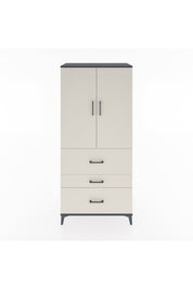 Hyperion Dolap 3 Raflı 3 Çekmeceli 2 Kapaklı 88x44x195 Antrasit-Aytaşı