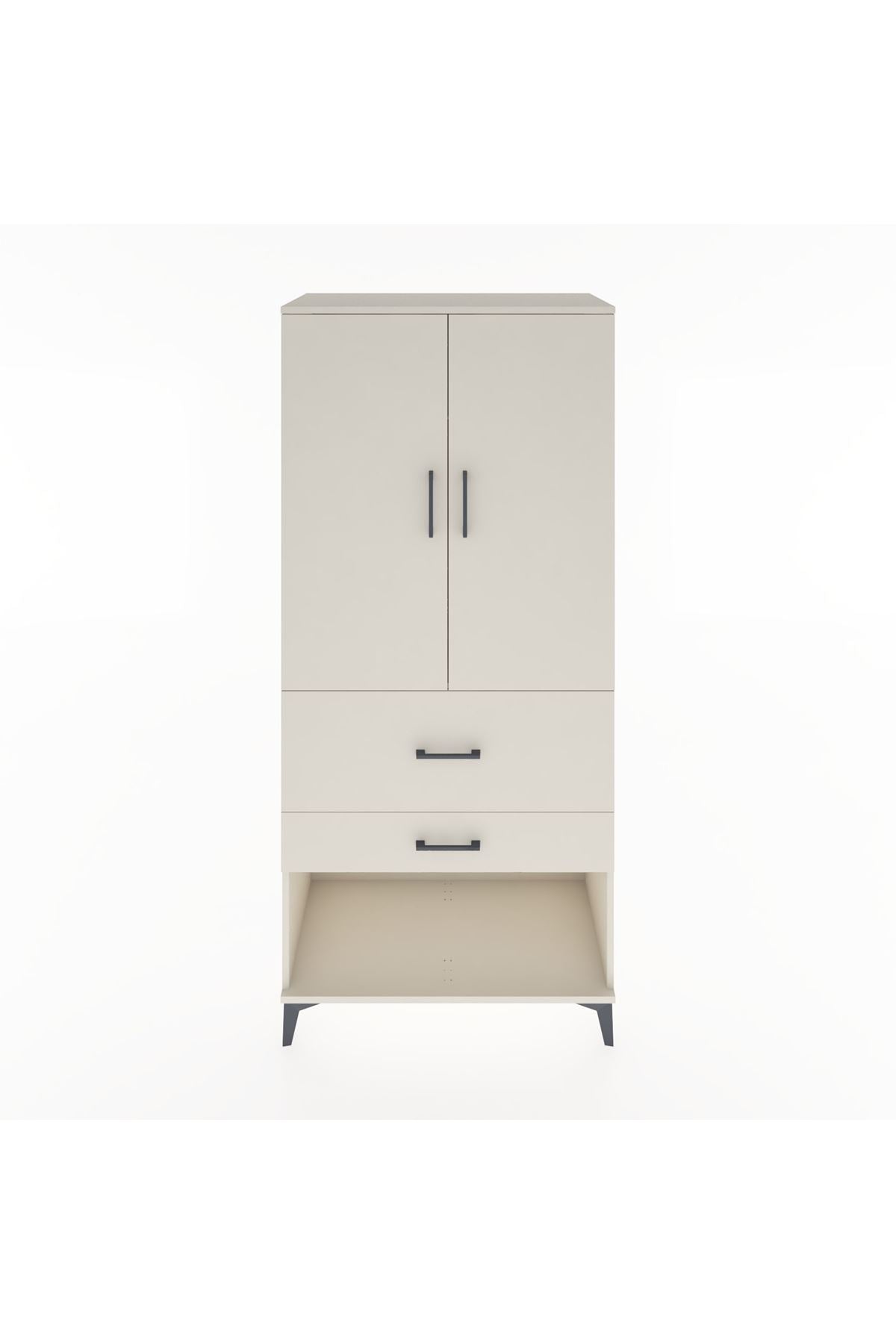 Hyperion Dolap Tek Raflı 2 Çekmeceli Tek Askılı 88x44x195 Aytaşı-Aytaşı