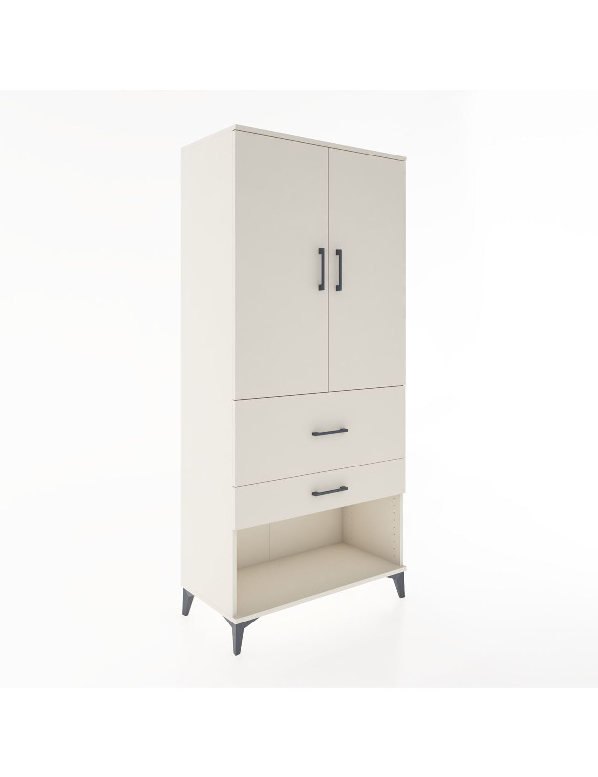 Hyperion Dolap Tek Raflı 2 Çekmeceli Tek Askılı 88x44x195 Aytaşı-Aytaşı