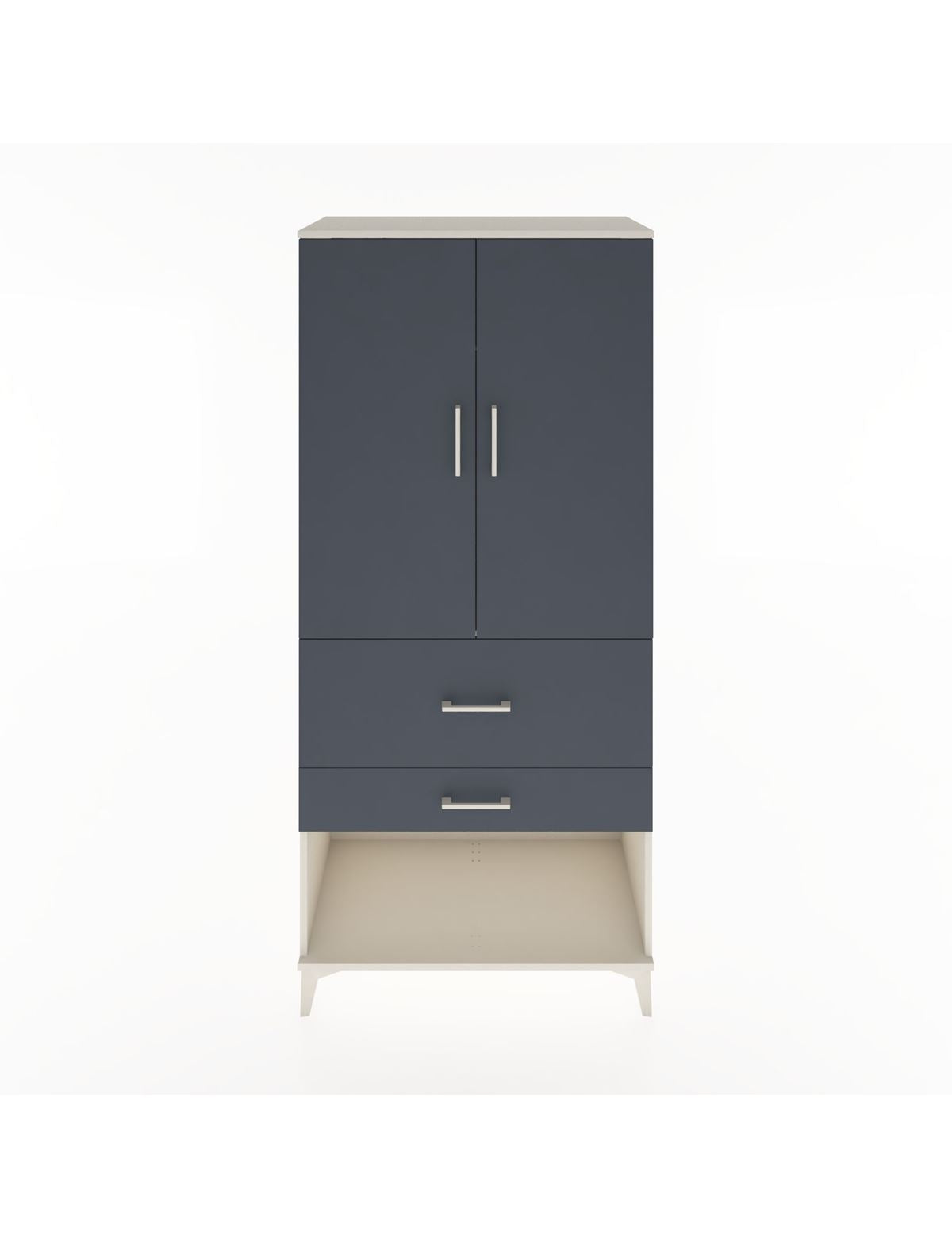 Hyperion Dolap Tek Raflı 2 Çekmeceli Tek Askılı 88x44x195 Aytaşı-Antrasit