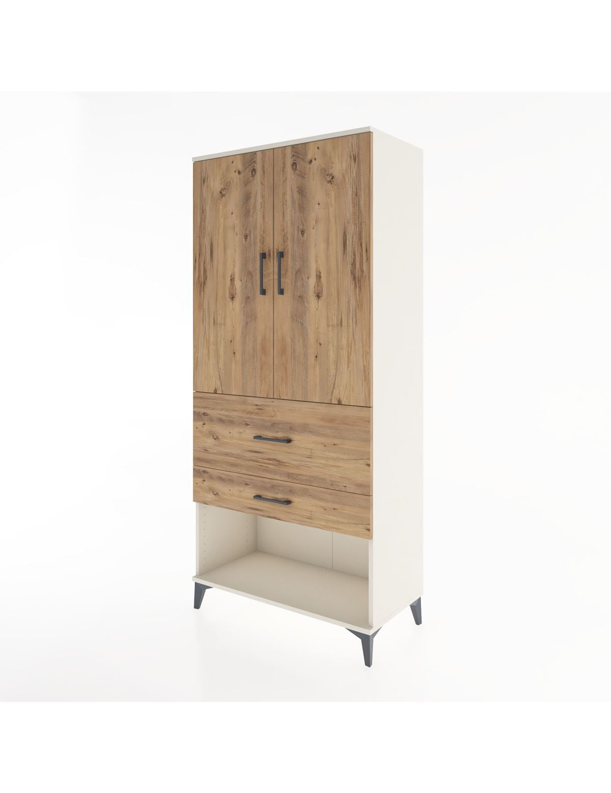 Hyperion Dolap Tek Raflı 2 Çekmeceli Tek Askılı 88x44x195 - S60M036V3B
