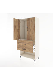 Hyperion Dolap Tek Raflı 2 Çekmeceli Tek Askılı 88x44x195 Aytaşı-Çam