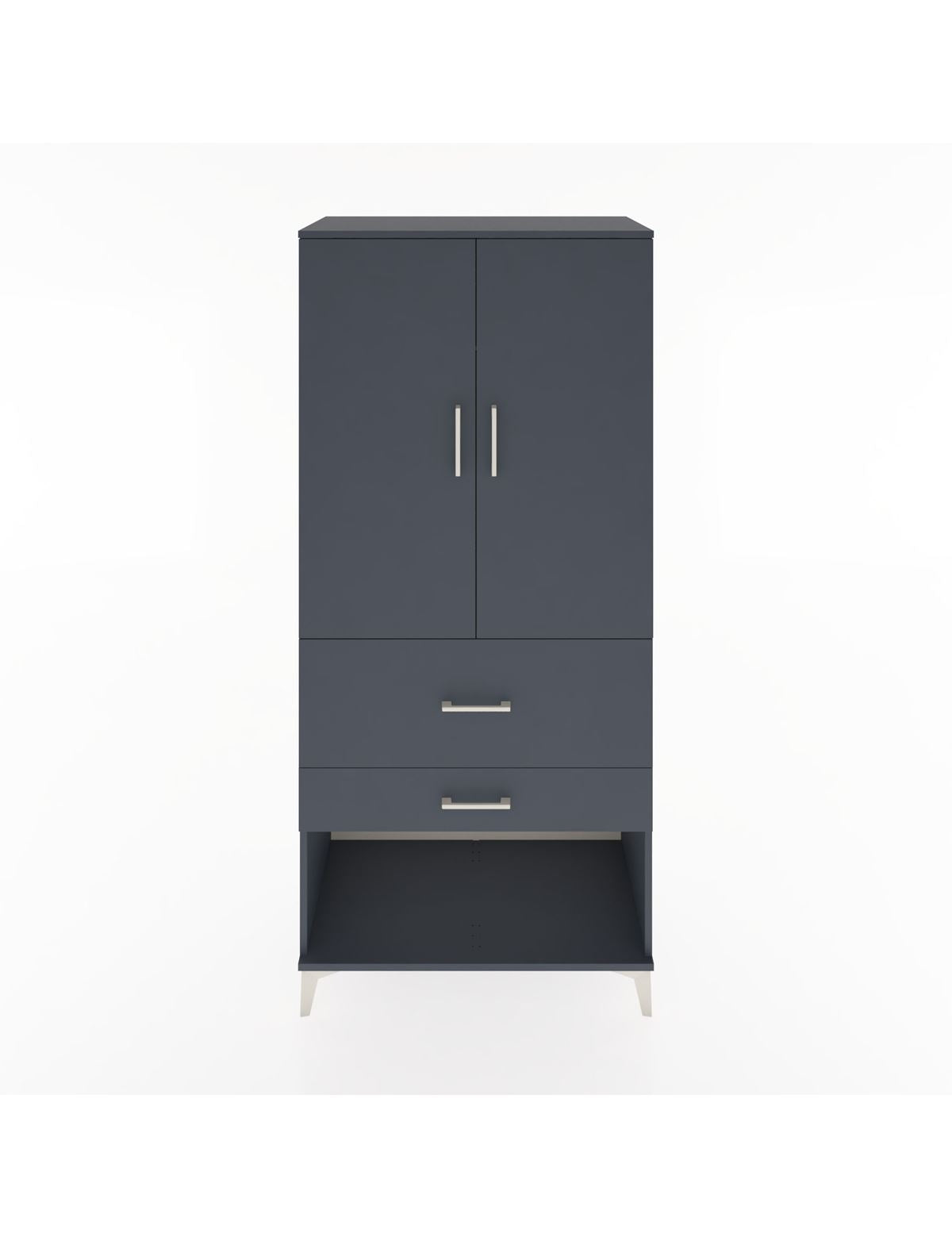 Hyperion Dolap Tek Raflı 2 Çekmeceli Tek Askılı 88x44x195 Antrasit-Antrasit