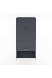 Hyperion Dolap Tek Raflı 2 Çekmeceli Tek Askılı 88x44x195 Antrasit-Antrasit