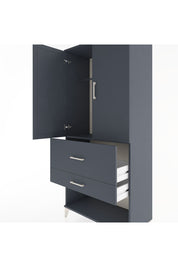 Hyperion Dolap Tek Raflı 2 Çekmeceli Tek Askılı 88x44x195 Antrasit-Antrasit