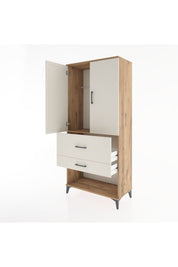 Hyperion Dolap Tek Raflı 2 Çekmeceli Tek Askılı 88x44x195 Çam-Aytaşı