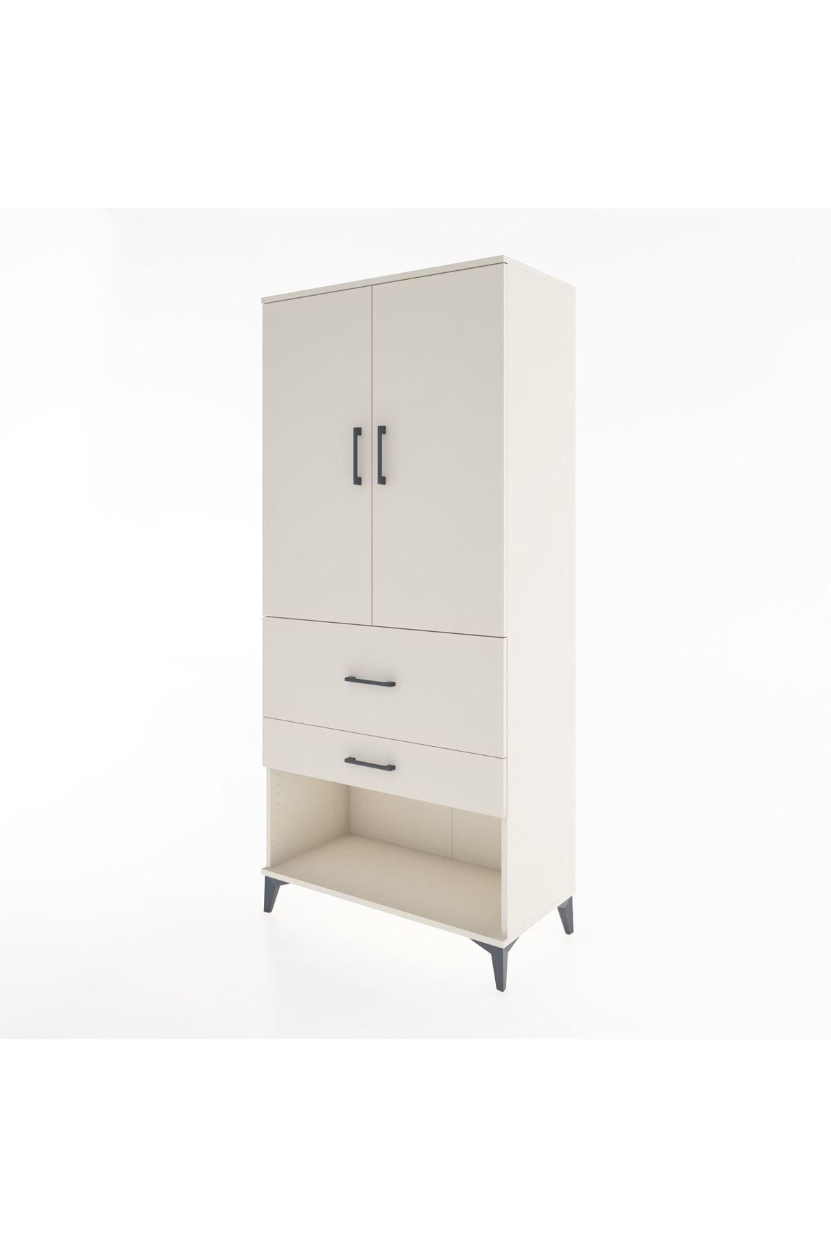 Hyperion Dolap 3 Raflı 2 Çekmeceli 2 Kapaklı 88x44x195 Aytaşı-Aytaşı