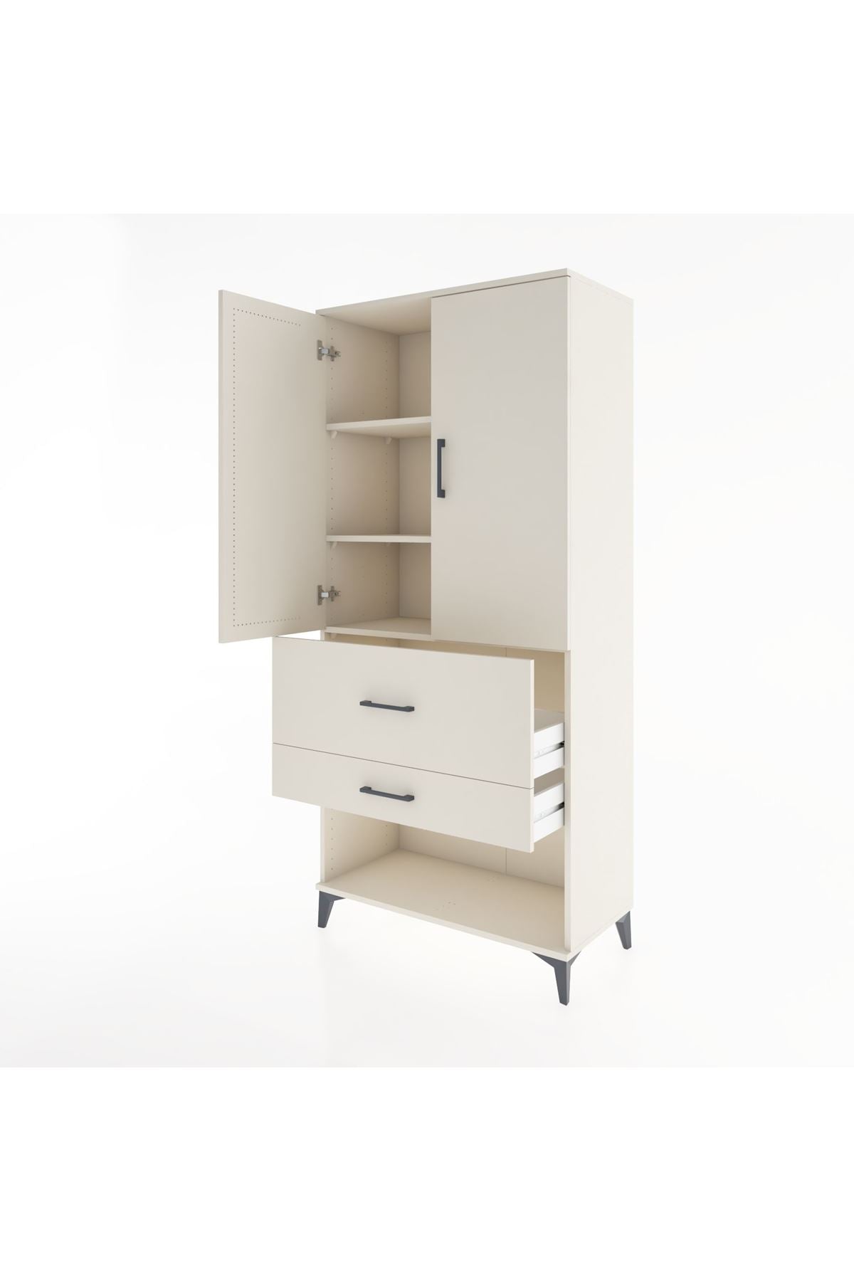 Hyperion Dolap 3 Raflı 2 Çekmeceli 2 Kapaklı 88x44x195 Aytaşı-Aytaşı