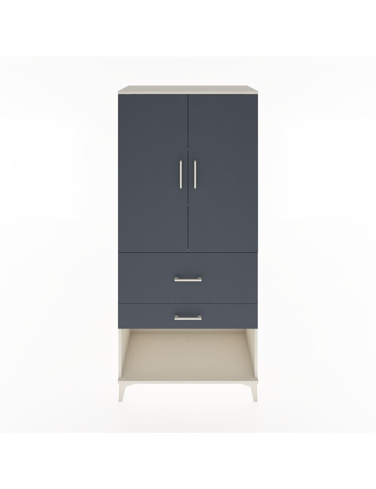 Hyperion Dolap 3 Raflı 2 Çekmeceli 2 Kapaklı 88x44x195 Aytaşı-Antrasit