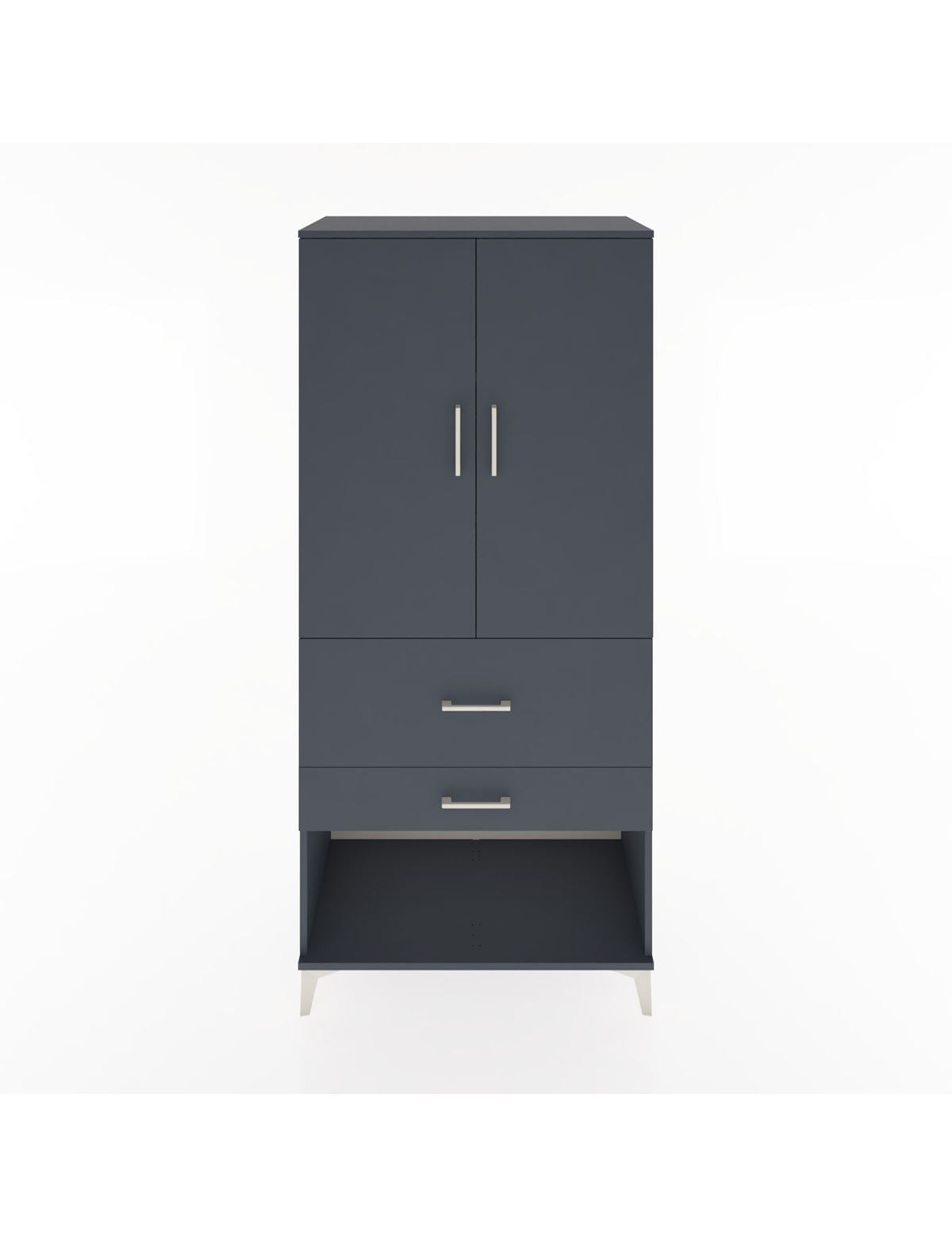 Hyperion Dolap 3 Raflı 2 Çekmeceli 2 Kapaklı 88x44x195 Antrasit-Antrasit