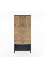 Hyperion Dolap 3 Raflı 2 Çekmeceli 2 Kapaklı 88x44x195 Antrasit-Çam