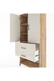 Hyperion Dolap 3 Raflı 2 Çekmeceli 2 Kapaklı 88x44x195 Çam-Aytaşı