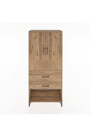 Hyperion Dolap 3 Raflı 2 Çekmeceli 2 Kapaklı 88x44x195 Çam-Çam