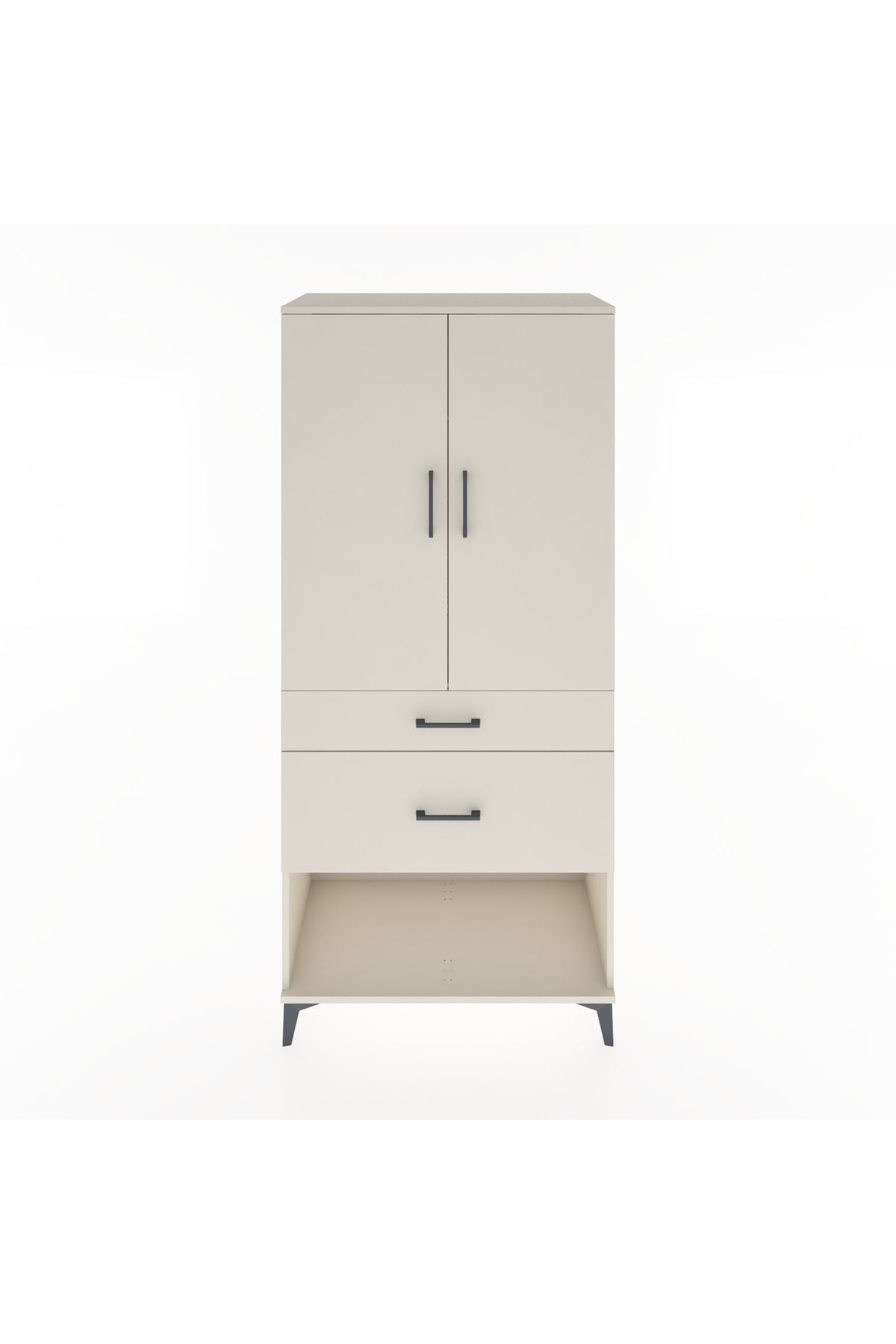 Hyperion Dolap Tek Raflı 2 Çekmeceli Tek Askılı 88x44x195 Aytaşı-Aytaşı