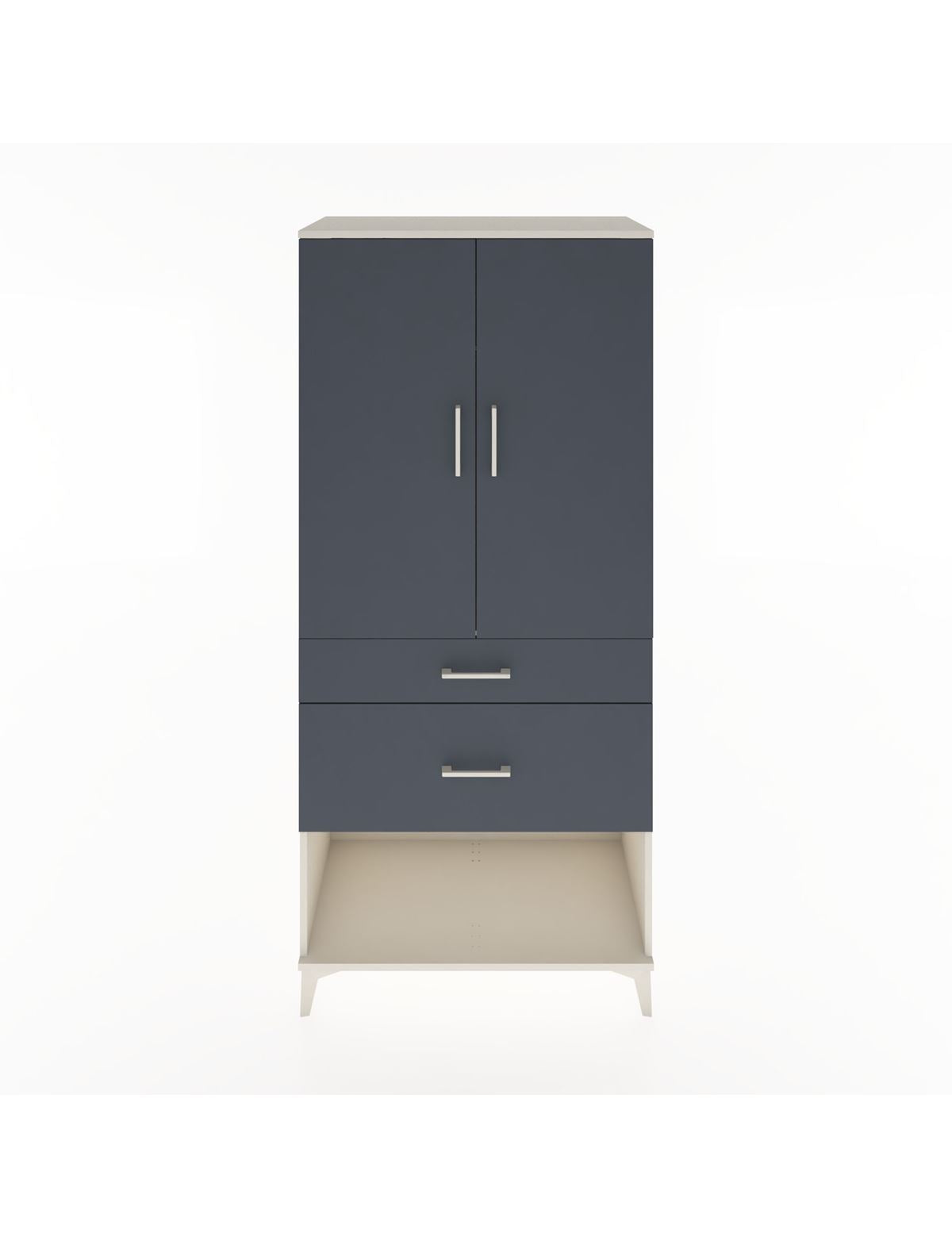 Hyperion Dolap Tek Raflı 2 Çekmeceli Tek Askılı 88x44x195 Aytaşı-Antrasit