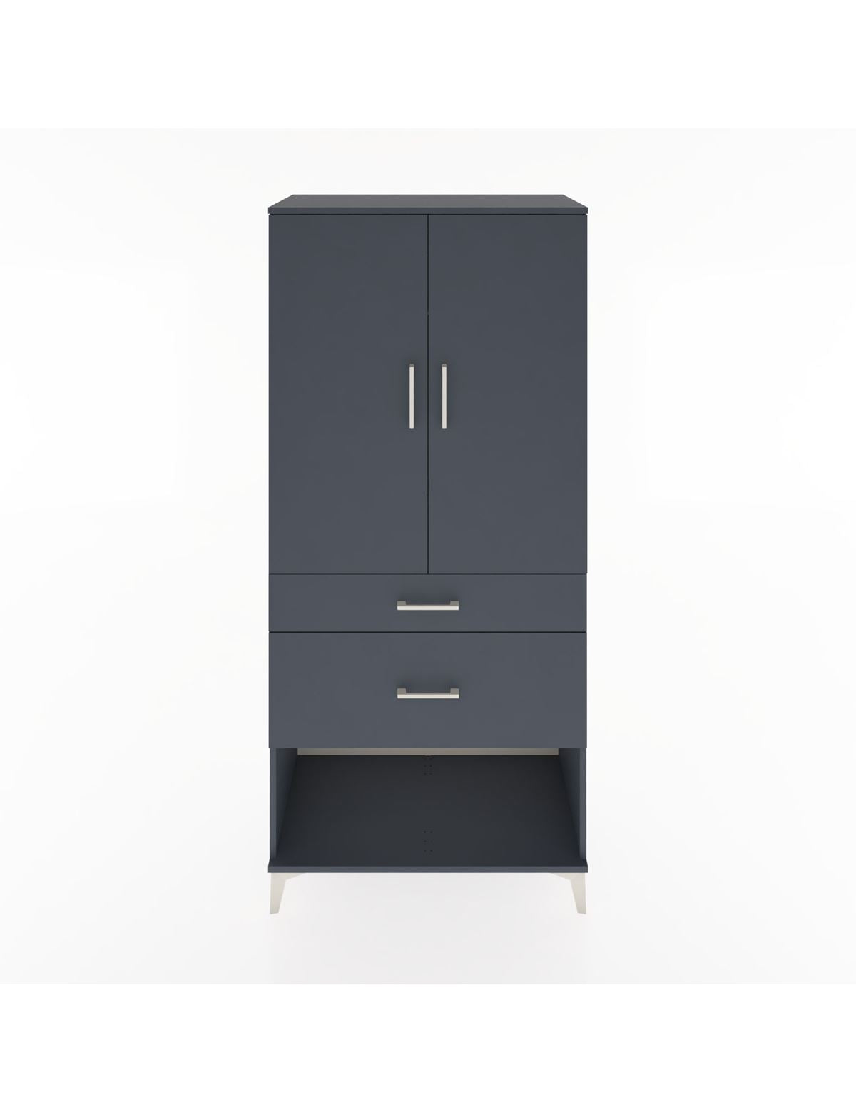 Hyperion Dolap Tek Raflı 2 Çekmeceli Tek Askılı 88x44x195 Antrasit-Antrasit