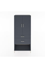 Hyperion Dolap Tek Raflı 2 Çekmeceli Tek Askılı 88x44x195 Antrasit-Antrasit