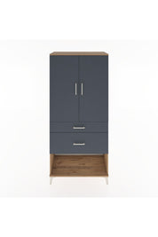 Hyperion Dolap Tek Raflı 2 Çekmeceli Tek Askılı 88x44x195 Çam-Antrasit
