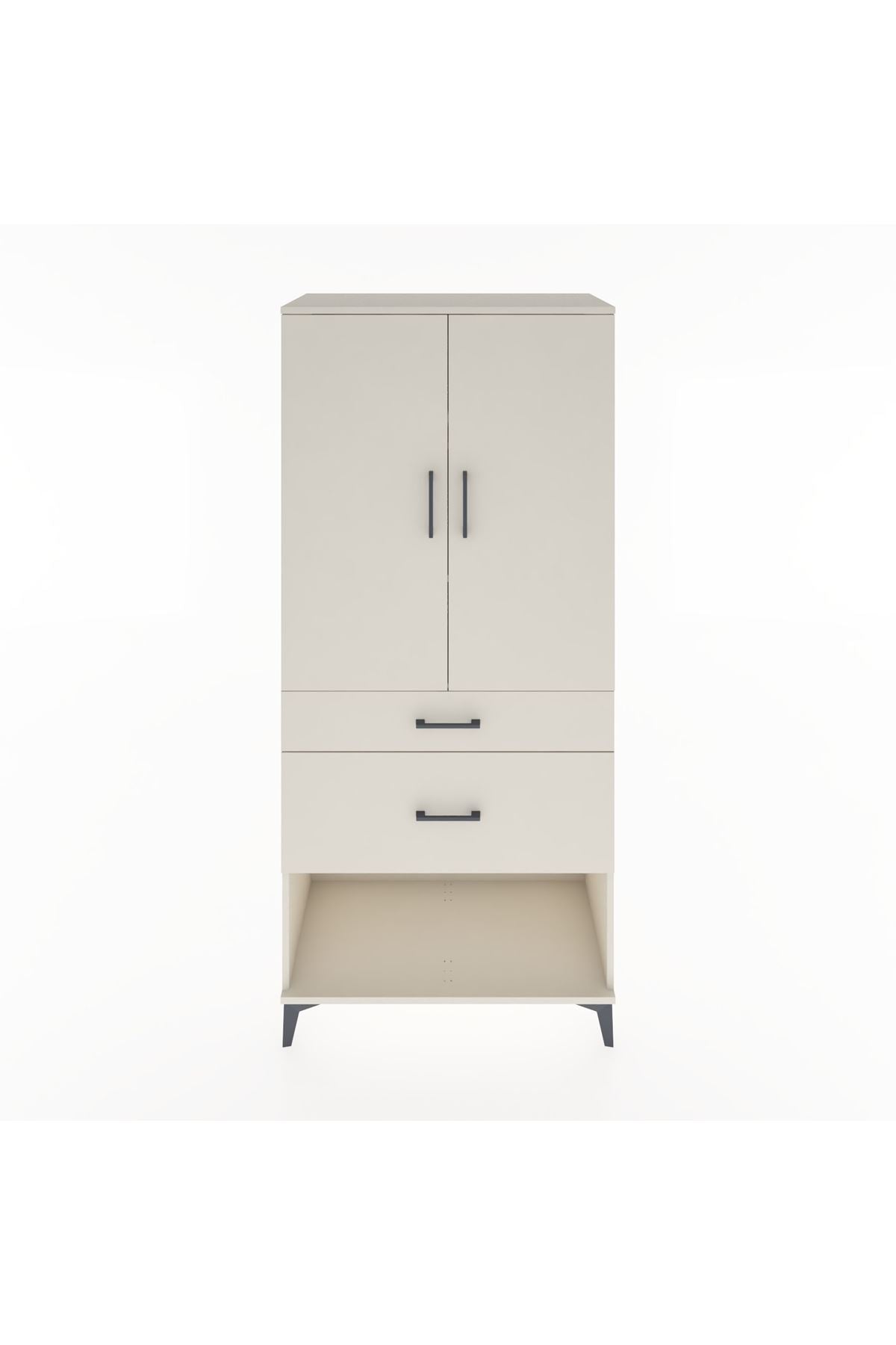 Hyperion Dolap 3 Raflı 2 Çekmeceli 2 Kapaklı 88x44x195 Aytaşı-Aytaşı