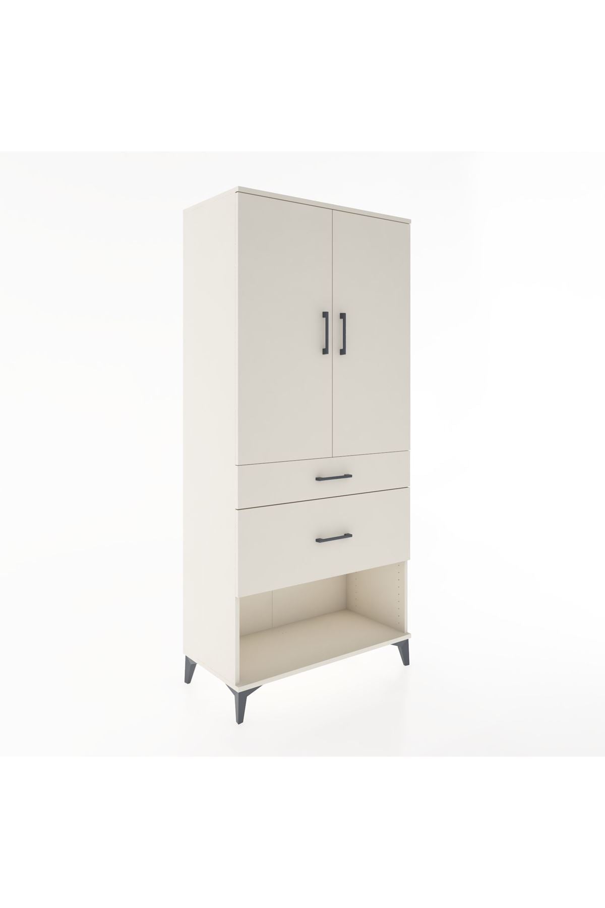 Hyperion Dolap 3 Raflı 2 Çekmeceli 2 Kapaklı 88x44x195 Aytaşı-Aytaşı