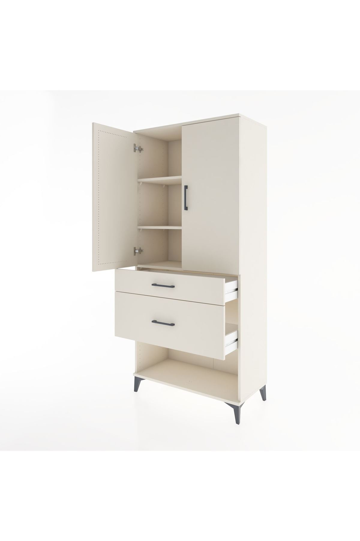 Hyperion Dolap 3 Raflı 2 Çekmeceli 2 Kapaklı 88x44x195 Aytaşı-Aytaşı