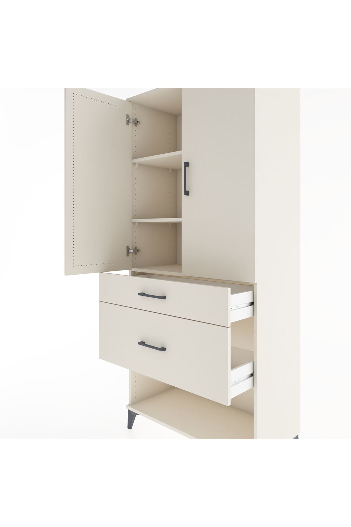 Hyperion Dolap 3 Raflı 2 Çekmeceli 2 Kapaklı 88x44x195 Aytaşı-Aytaşı