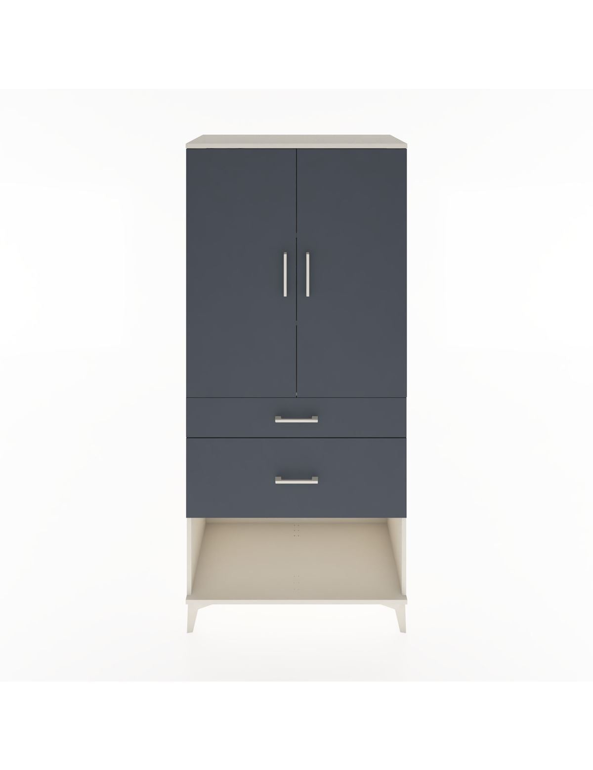 Hyperion Dolap 3 Raflı 2 Çekmeceli 2 Kapaklı 88x44x195 Aytaşı-Antrasit