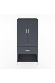 Hyperion Dolap 3 Raflı 2 Çekmeceli 2 Kapaklı 88x44x195 Antrasit-Antrasit